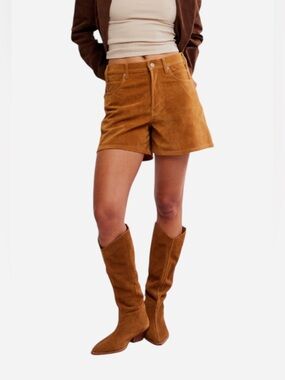 NWT We The Free Tippi Vegan Suede Shorts Dark Honey size 27